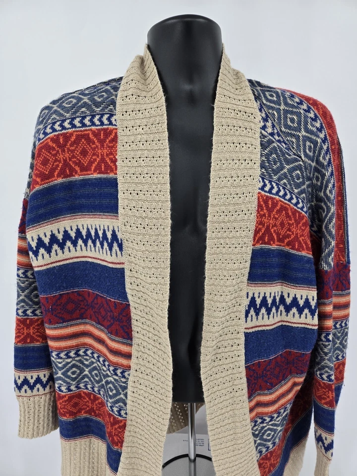 Cárdigan Jeans By Buffalo L/XL Mantón Rojo Suroeste Botón Tejido Suéter Para Mujer Foto 2 de 4