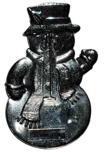 90er Punze Weihnachten Schneemann Silber & Gold Ton Metall Pin Brosche 2 1/4" - Bild 5 von 7