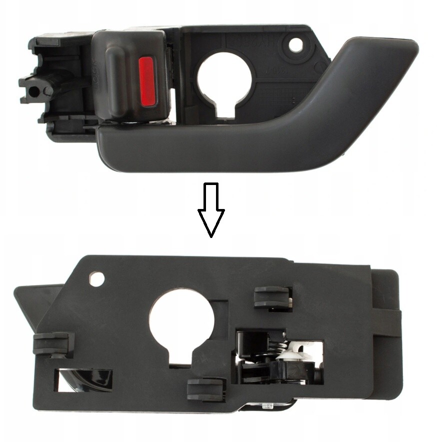 Poignée de porte avant gauche pour Hyundai Coupe 2001-2009 en ABS noir neuf