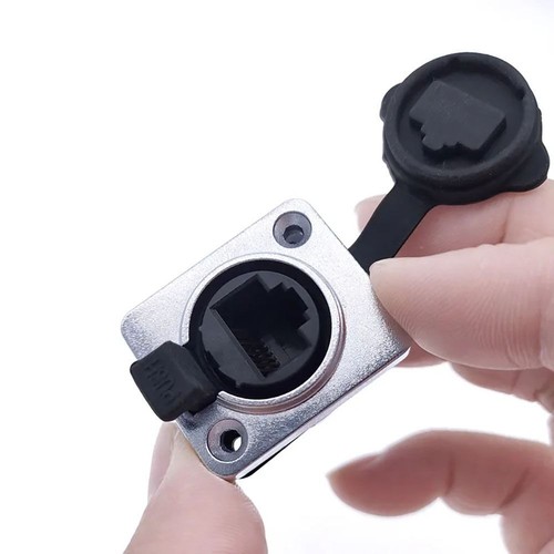 D Type Panel Mount Socket RJ45 Ethernet Connector Aviation Plug Socket - Photo 5/9
