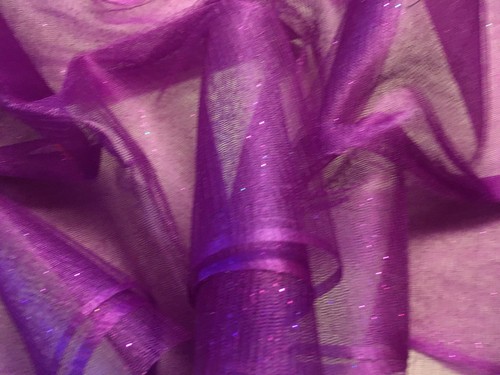 1.5 yd Fuschia Glitter on Stretch Mesh Fabric ~ 68" Wide ~ Nice Shine - Picture 2 of 2