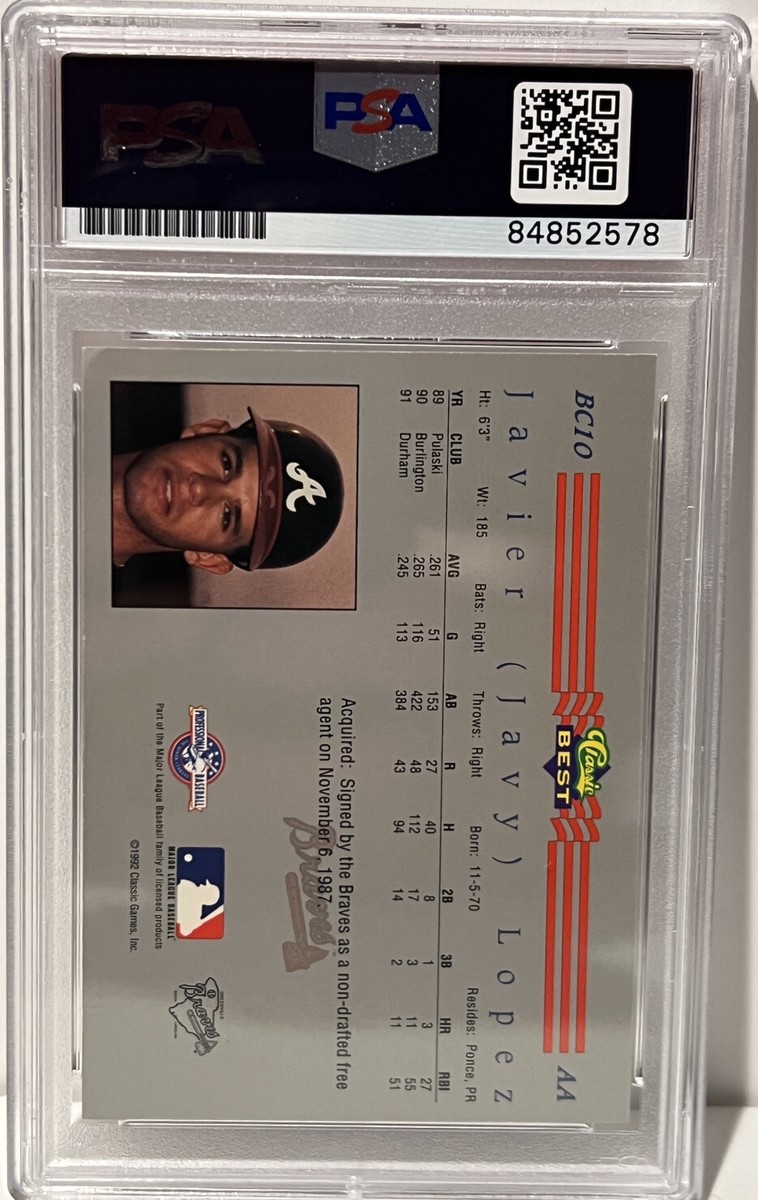 JAVIER JAVY LOPEZ 1992 Classic Best Signed Auto Autographed