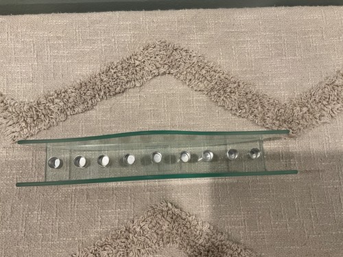 10" Elegant Glass Menorah : JET #069 (2 of 2) - Picture 2 of 10
