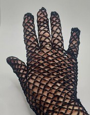 Vintage 1920's Extra Small Fish Net Gloves Black Costumes