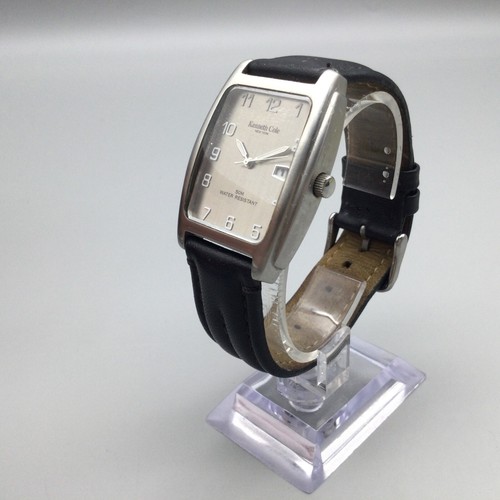 Kenneth Cole New York Watch Men 33mm Silver Tone Date KC1122 New Battery - Picture 4 of 16