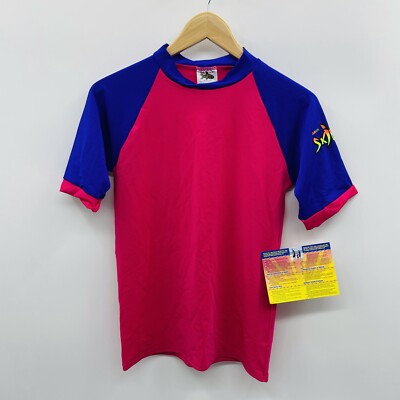 Radicool Youth Girls14 Rash Guard Swim Shirt Pink Short Sleeve SPF 100+ 565/489