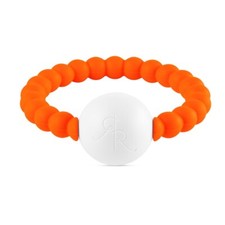 Ryan and Rose Silicone Cutie 2-in-1 Teether And Rattle, Solar Orange Baby Gift