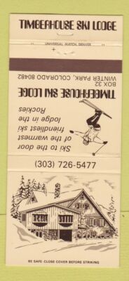 Matchbook Cover - Timberhouse Ski Lodge Winter Park Colorado 30 Strike