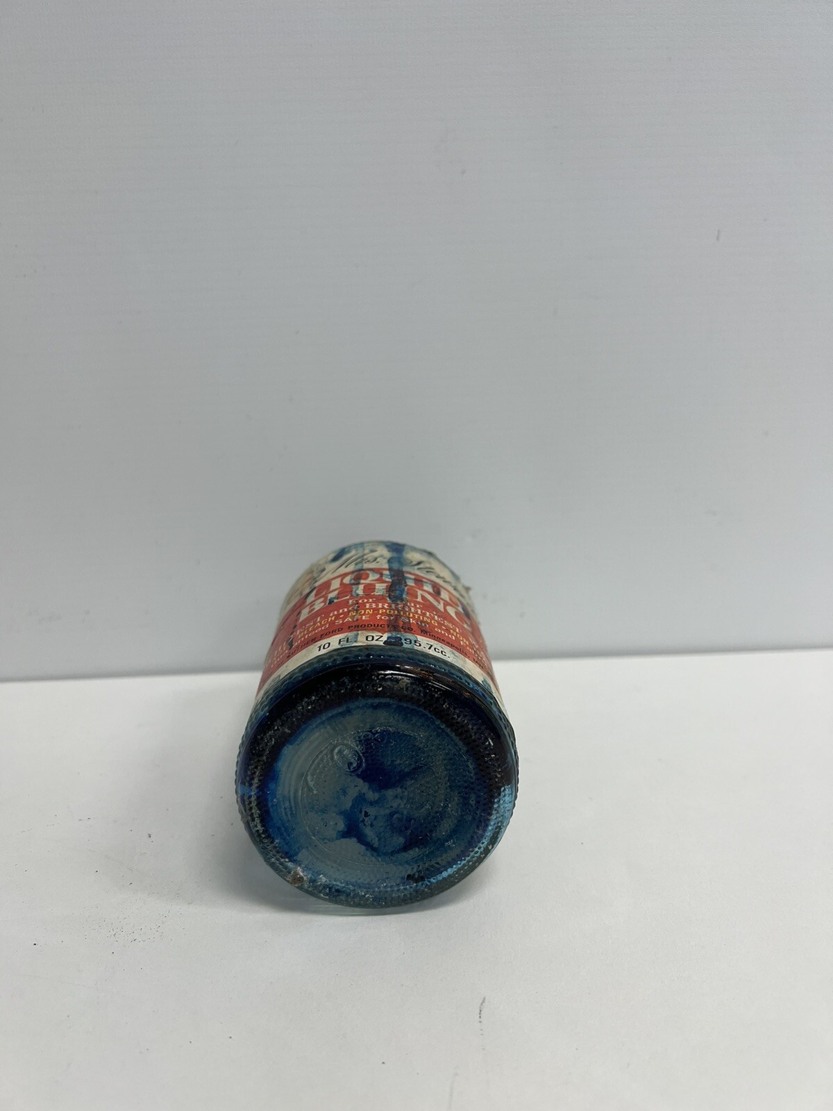 Vintage Mrs. Stewart's No Drip Liquid Bluing Embossed Glass Bottle 1969