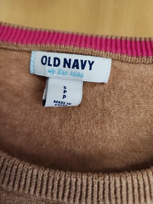 VTG OLD NAVY BROWN PULLOVER CREWNECK SWEATER FOX WEARING GLASSES