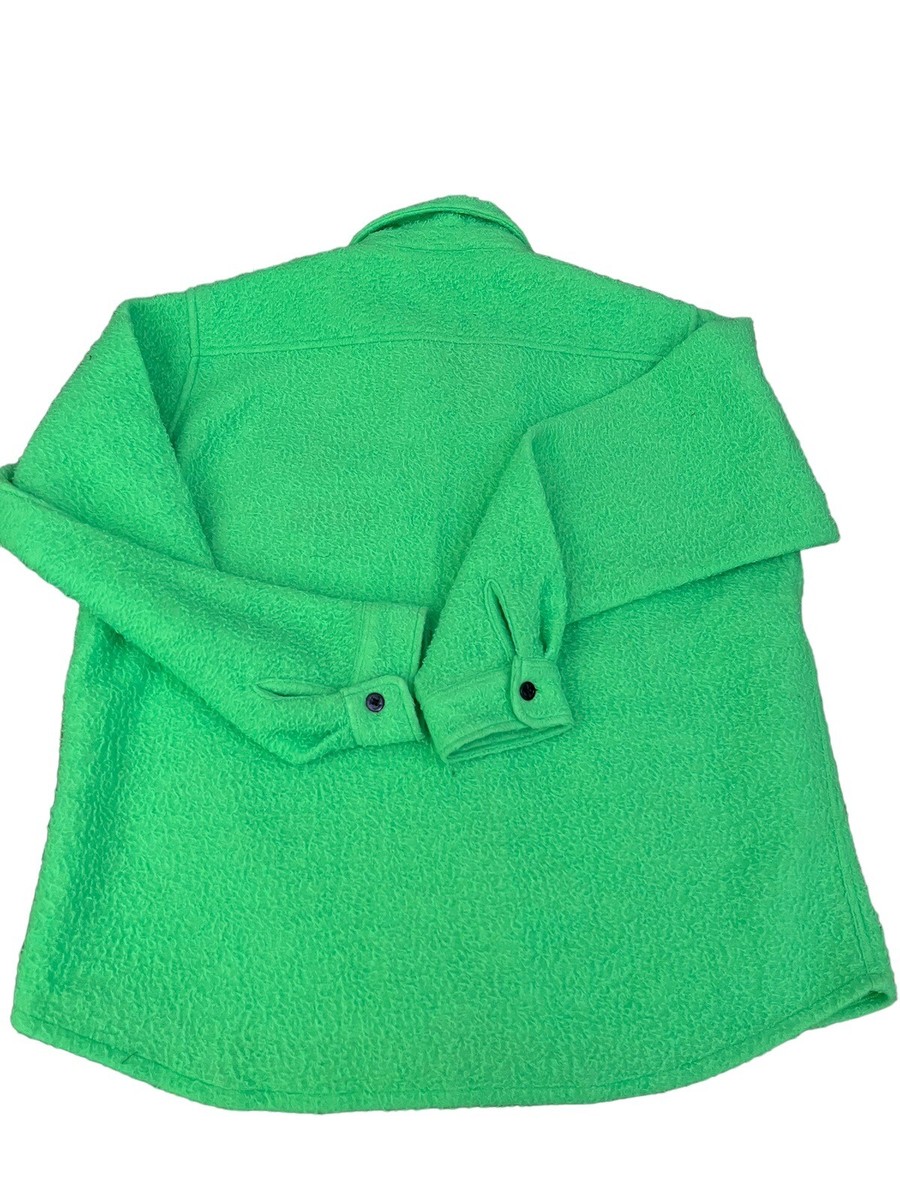 RARE MENS Stussy Casentino MAPEL Pilling Shirt Jacket Lime