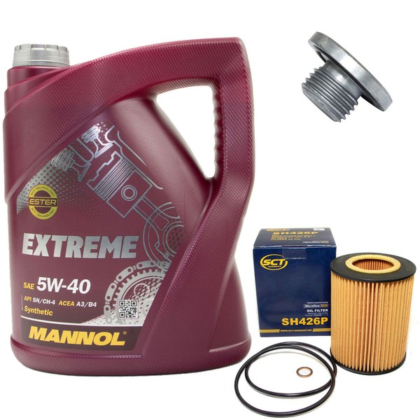 MotoröL Set 5W-40 5 Liter + ÖLfilter SH 426 P + Schraube FüR BMW 3Er X5 E46 E53-image