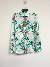 Bar lll Organic Cotton Tropical Slim Fit Dress Shirt Men  s Size XL 17-17.5 