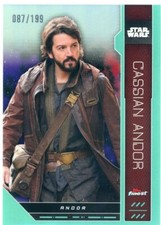 Cassian Andor 2023 Topps Star Wars Finest Aqua Refractor 'd /199
