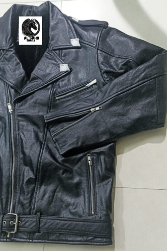 Original Leather Men's Biker Motorcycle Full Sleeve Jacket With Free Shipping. - Picture 2 of 10