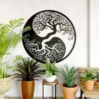 24'' Tree Of Life Metal Hanging Wall Art Contemporary Indoor Outdoor Home Decor