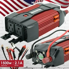 Audiotek 1500W Watt Power Inverter DC 12V AC 110V Car Converter USB port Charger