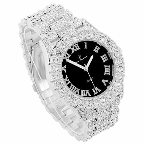 Bling'ed Out Hip Hop Uhr & ZZ Halskette oder Halskette & Armband Set - ZZNB 001 - Bild 71 von 77