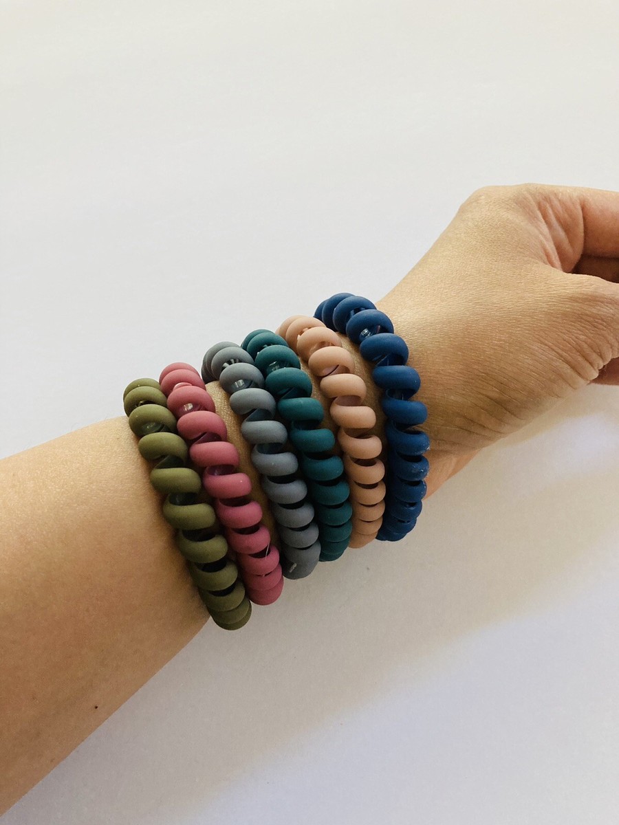 6Pcs Wristlet Keychain Flexible Spiral Coil Wrist Band Bracelet