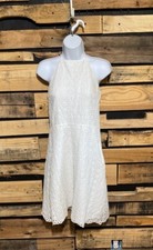 GAP Halter-neck Eyelet White Dress 8 TALL Summer and Spring