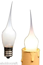 10 Pack of Mini Silicone Dipped Candle Light Bulbs, 3 Watt White Silicone