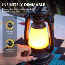 Solar Lantern Hanging Lights Vintage Waterproof Camping Lamps Outdoor Decor