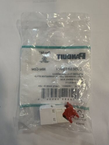 Panduit CJ5E88TGWH Mini-Com Cat 5e RJ45 TX Termination Style Jack Module T568 - Photo 2/3