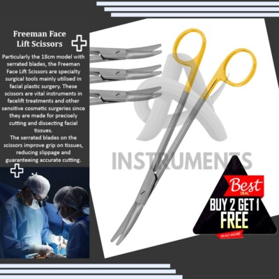 Freeman-Gorney Face Lift Scissor 18cm Curved (Tungsten Carbide) Supercut