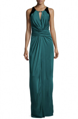 Halston Heritage Sleeveless Ruched Front Evening Gown Size XS  New With Tags