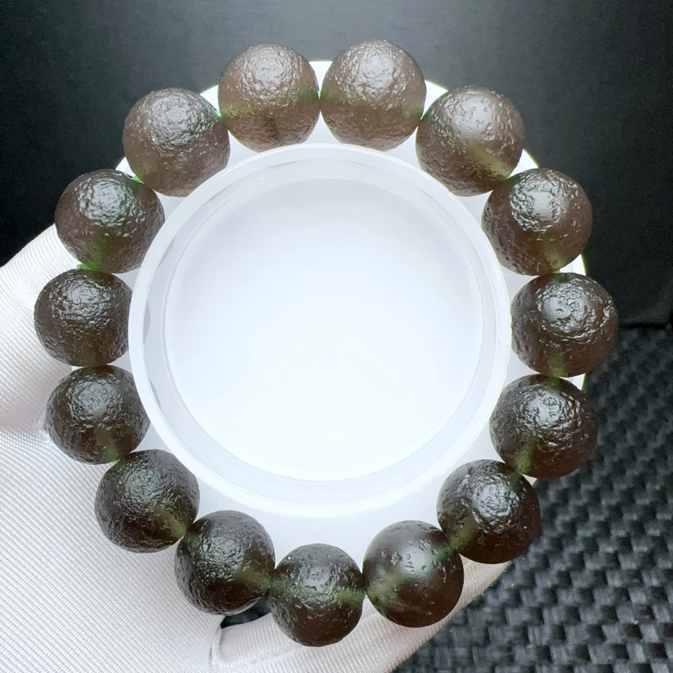 Pulsera de cuentas de cristal de cuarzo Cintamani meteorito natural de 14 mm AAAA Foto 2 de 4