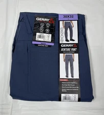 GERRY Venture Commuter Pant, Men's 30x32, Blue, Relaxed Fit Comfort Stretch, NEW