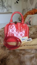 Louis Vuitton Rare Alma Bb Patent Leather Vernis Poppy Rayures M90968