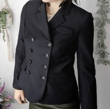 J.Crew Double Breasted Bonnie Blazer 100 Wool Womens 0 Black 35586 New EUC