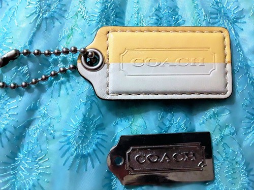 Coach Accessory Set-2 Metal Silver Tone & White-Yellow Tag Trademark Logo Set A - Picture 4 of 8
