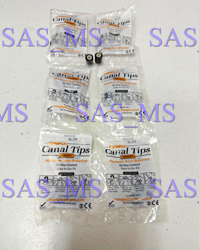 LOT OF 6 PAIRS COMPLY CANAL FOAM TIPS SHORT SLIM SIZE FOR INVISIO X5 HEADSET
