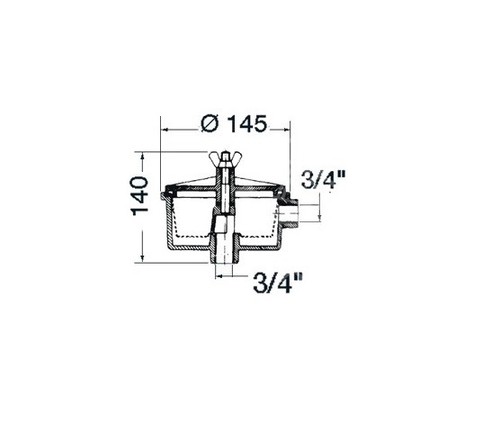 Seewasserfilter für Motorkühlung 3/4" 150l/min Kühlwasserfilter Volvo Penta - Bild 2 von 2