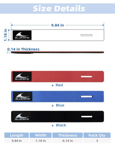 BLUEWING Fishing Rod Wraps Belts Pole Straps 9.8inch 3pcs Jig Wraps US Seller - Picture 3 of 19