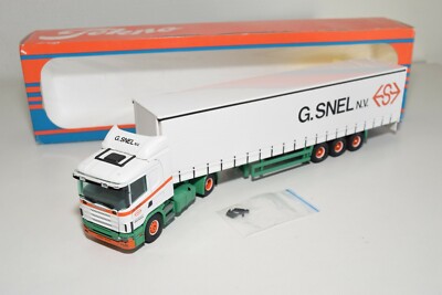 A5 49 1:50 TEKNO SCANIA 114L G. SCHNELL BELGIEN DEINZE LKW MIT ANHÄNGER MIB