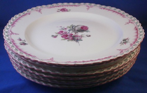Ancien WWI Set 6 KPM Berlin Porcelaine Floral Assiettes Service Teller Allemande - Photo 2 sur 24