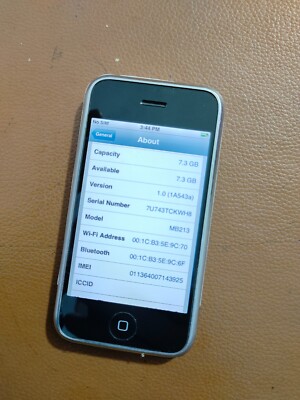 Apple iphone 1st gen(iphone 2G)8GB A1203 ios 1.0 IMEI3925 Apple iphone 1st gen(iphone 2G)8GB A1203 ios 1.0 IMEI3925