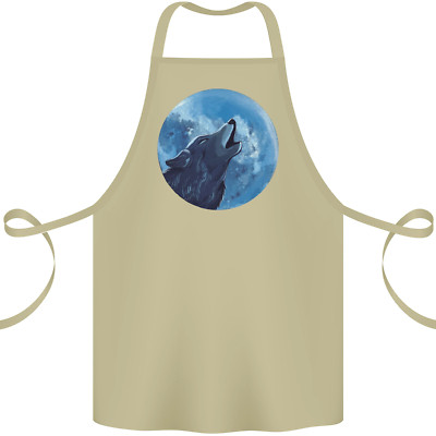 Ein heulender Wolf Vollmond Werwölfe Baumwollschürze 100% Bio