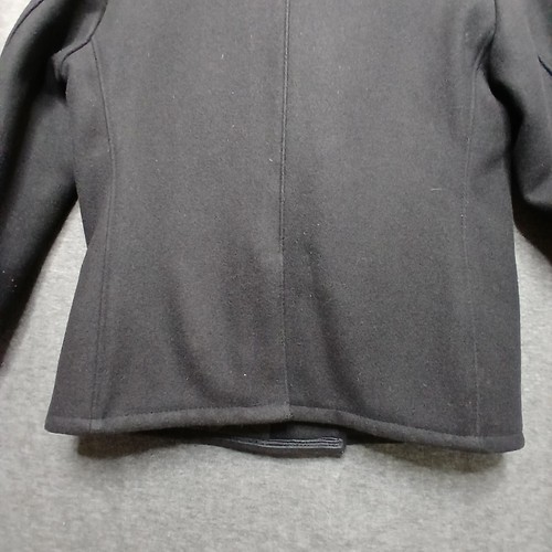 Vintage Schott Pea Jacket US 740N Navy Nautical Black Wool 44 Double Breasted - Picture 17 of 23