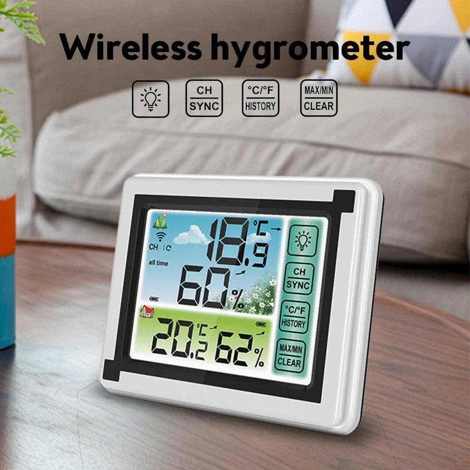 Wireless Digital LCD Indoor & Outdoor Weather Station Clock Calendar Thermometer - Image 2 of 4
