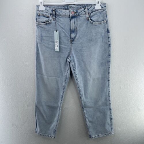 Jeans rectos ajustados de cintura alta River Island, talla UK 14S, azul claro - Imagen 2 de 18