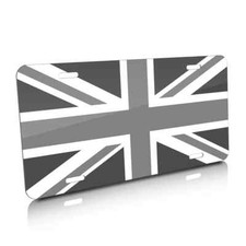 Union Jack Uk Flag In Black White Auto Marque Aluminium License Plate Union Jack Uk Flag In Black White Auto Marque Aluminium License Plate