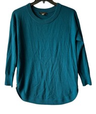 Ann Taylor Sz M Medium Teal Wool Sweater Dress Tunic Sheath