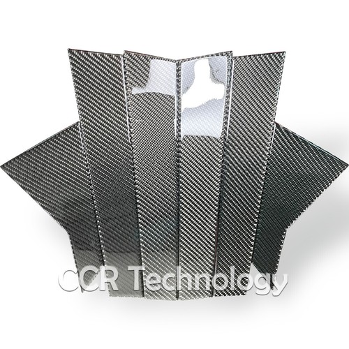 6x Real Carbon Fiber Window Pillar Panel Trim Cover Fits 16-21 10th Civic Sedan - Foto 2 di 3