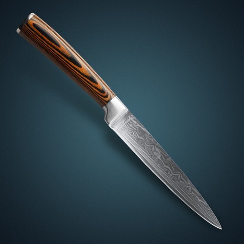 Damascus Boning knife inch super sharp Japanese steel kitchen Utility kitchen 5" - Picture 8 of 12