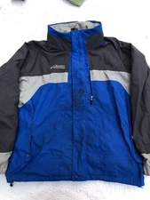 Men's XL Vintage Columbia Bugaboo Authentic Issue Full Zip Blue Hooded Jacket