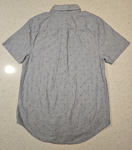 Five Four Mens Blue White Button Front Collar Short Sleeve Shirt Size M - Picture 7 of 8
